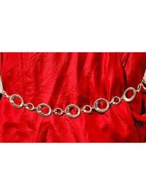 Ashley Stewart Circles Adjustable Gold Tone Chain Belt 3x-4x NWT